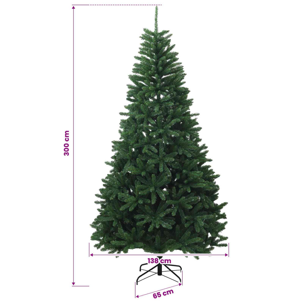 Vidaxl (Medium Green, Ø 138 X 300 Cm) Artificial Hinged Christmas Tree Indoor And Sheltered Outdoor Tree