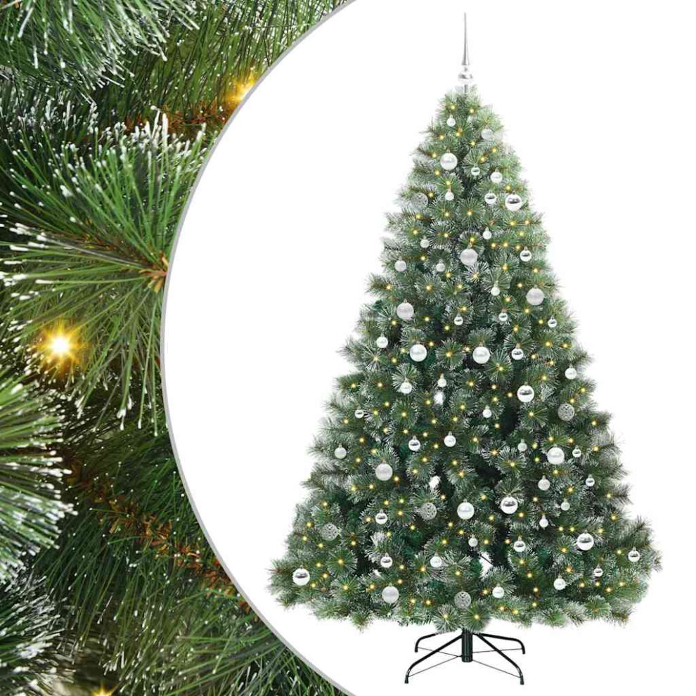 Vidaxl (White, 210 Cm) Artificial Christmas Tree With Stand Green Pe And Pvc Seasonal Decor