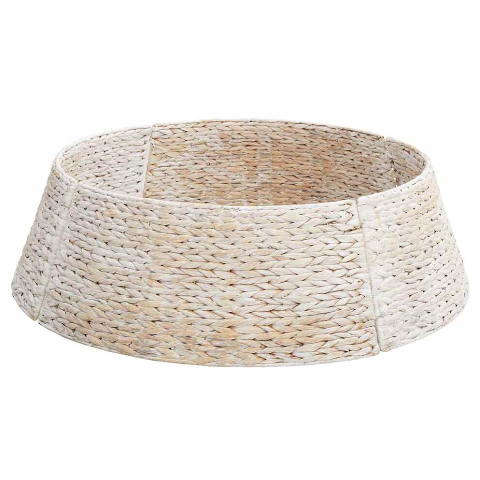 Vidaxl (White, Ø 90 X 28 Cm) Christmas Tree Collar Water Hyacinth Decor Holiday Accessories Seasonal