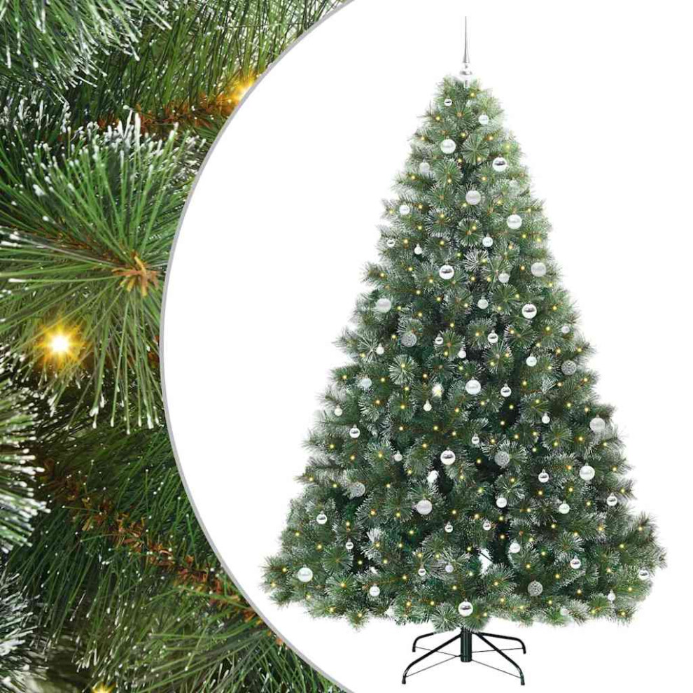 Vidaxl (White, 240 Cm) Artificial Christmas Tree With Stand Green Pe And Pvc Seasonal Decor