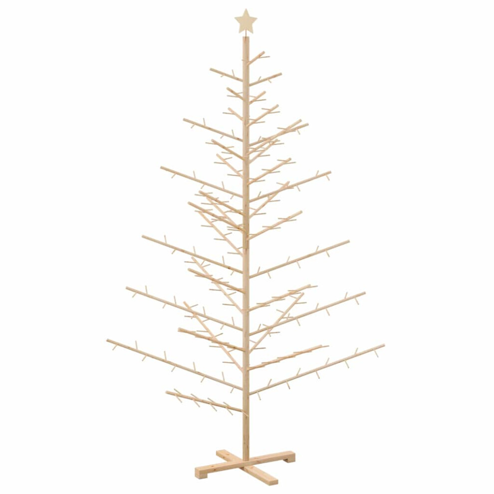 Vidaxl (Natural (Unfinished), 210 Cm) Wooden Christmas Tree Bamboo And Solid Pine Wood Natural Wooden Xmas Tree