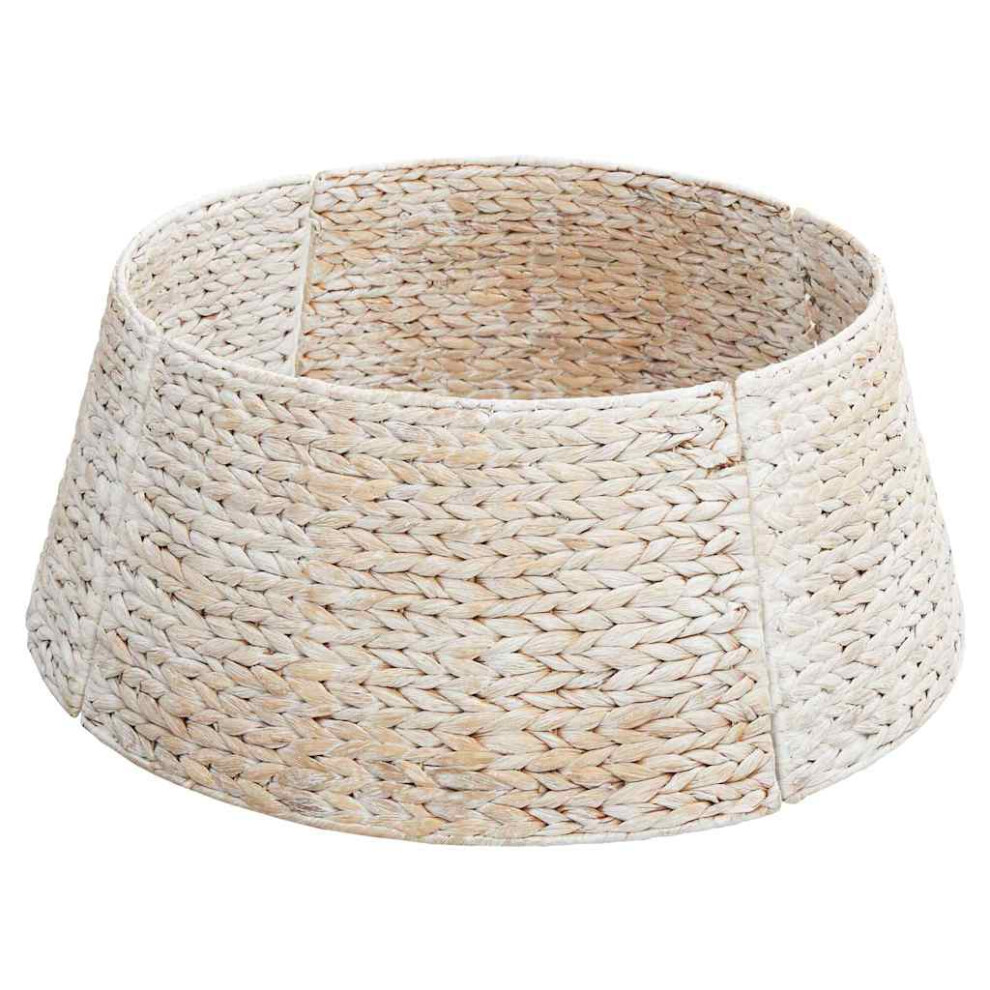 Vidaxl (White, Ø 60 X 22 Cm) Christmas Tree Collar Water Hyacinth Decor Holiday Accessories Seasonal
