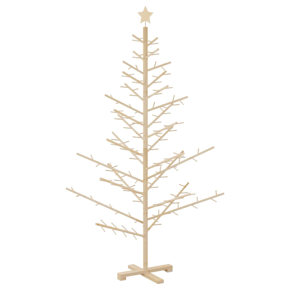 Vidaxl (Natural (Unfinished), 180 Cm) Wooden Christmas Tree Bamboo And Solid Pine Wood Natural Wooden Xmas Tree