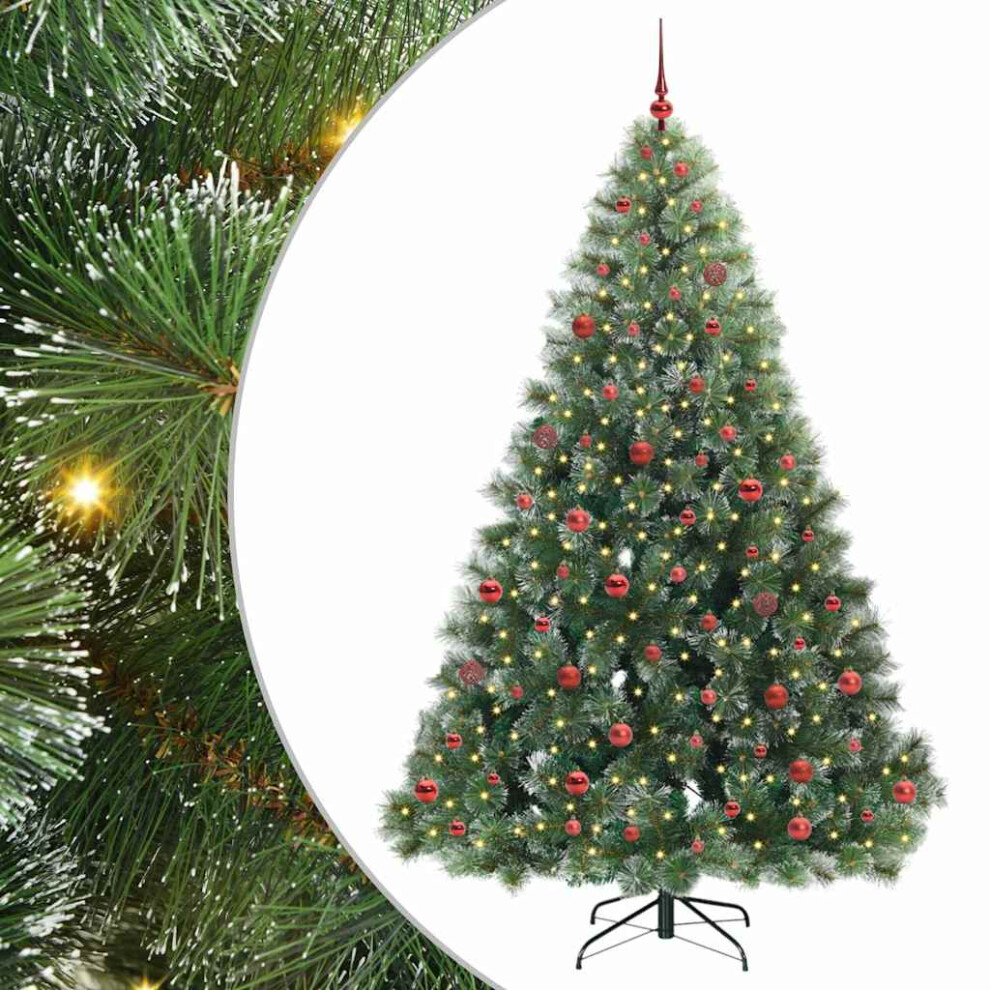 Vidaxl (White, 210 Cm) Artificial Christmas Tree With Stand Green Pe And Pvc Seasonal Decor