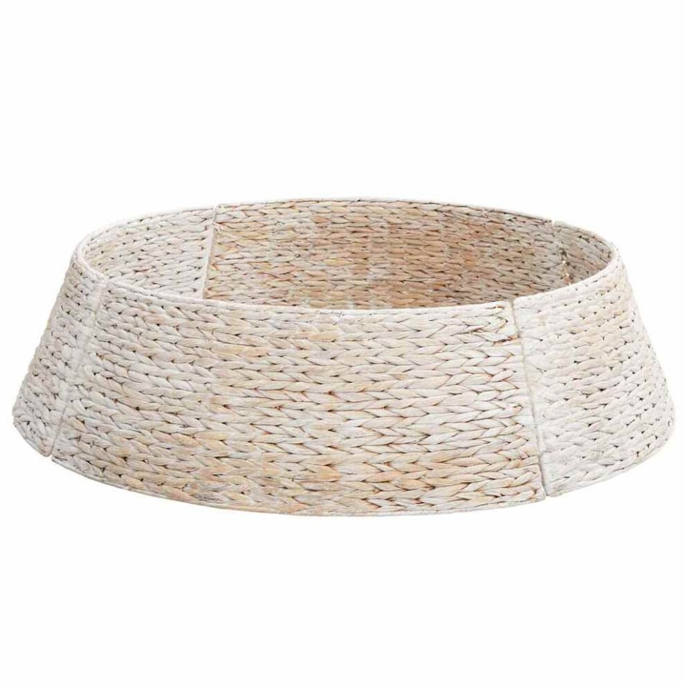 Vidaxl (White, Ø 105 X 28 Cm) Christmas Tree Collar Water Hyacinth Decor Holiday Accessories Seasonal
