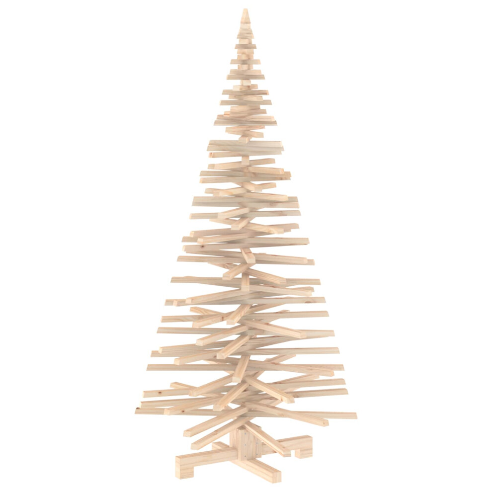 Vidaxl (Natural (Unfinished), 180 Cm) Wooden Christmas Tree Kotka Solid Pine Wood Holiday Decor Diy Indoor