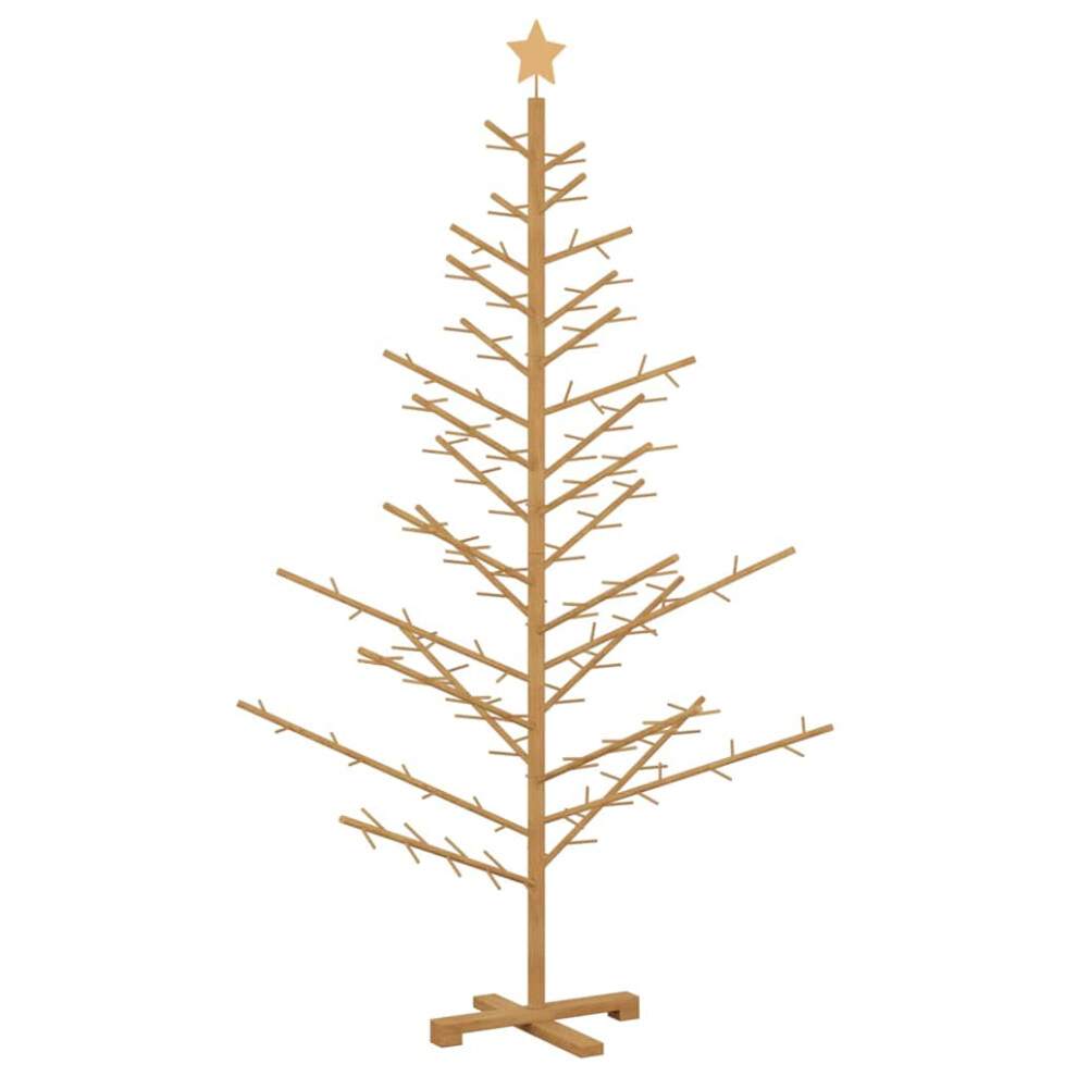 Vidaxl (Brown, 180 Cm) Wooden Christmas Tree Bamboo And Solid Pine Wood Natural Wooden Xmas Tree
