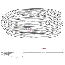 (20 m) vidaXL Christmas LED Rope Light Christmas String Lights