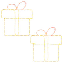 (Red and warm white) vidaXL Christmas Window Silhouette Lights LOVIISA 2 pcs 160 LEDs Hanging
