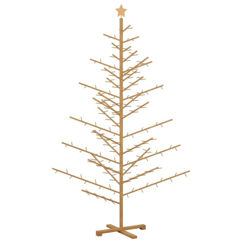 Vidaxl (Brown, 210 Cm) Wooden Christmas Tree Bamboo And Solid Pine Wood Natural Wooden Xmas Tree