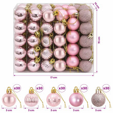 (Pink) vidaXL Christmas Ball Set 150 pcs 3 cm Polystyrene Christmas Ball Ornaments