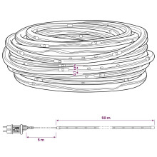 (50 m) vidaXL Christmas LED Rope Light Christmas String Lights