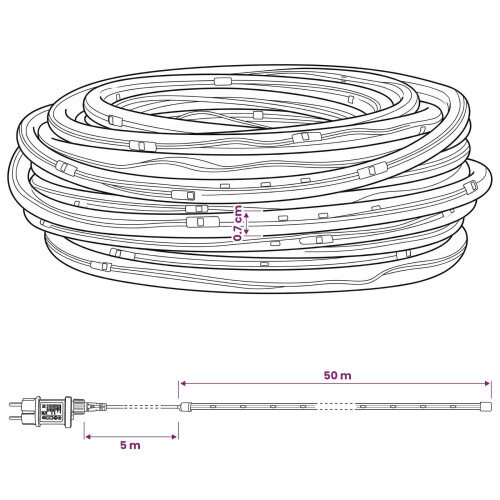 VidaXL (50 m) vidaXL Christmas LED Rope Light Christmas String Lights