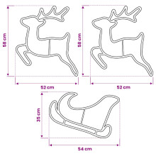 (Warm white) vidaXL Reindeer and Sleigh Christmas Decoration LOVIISA 180 LEDs