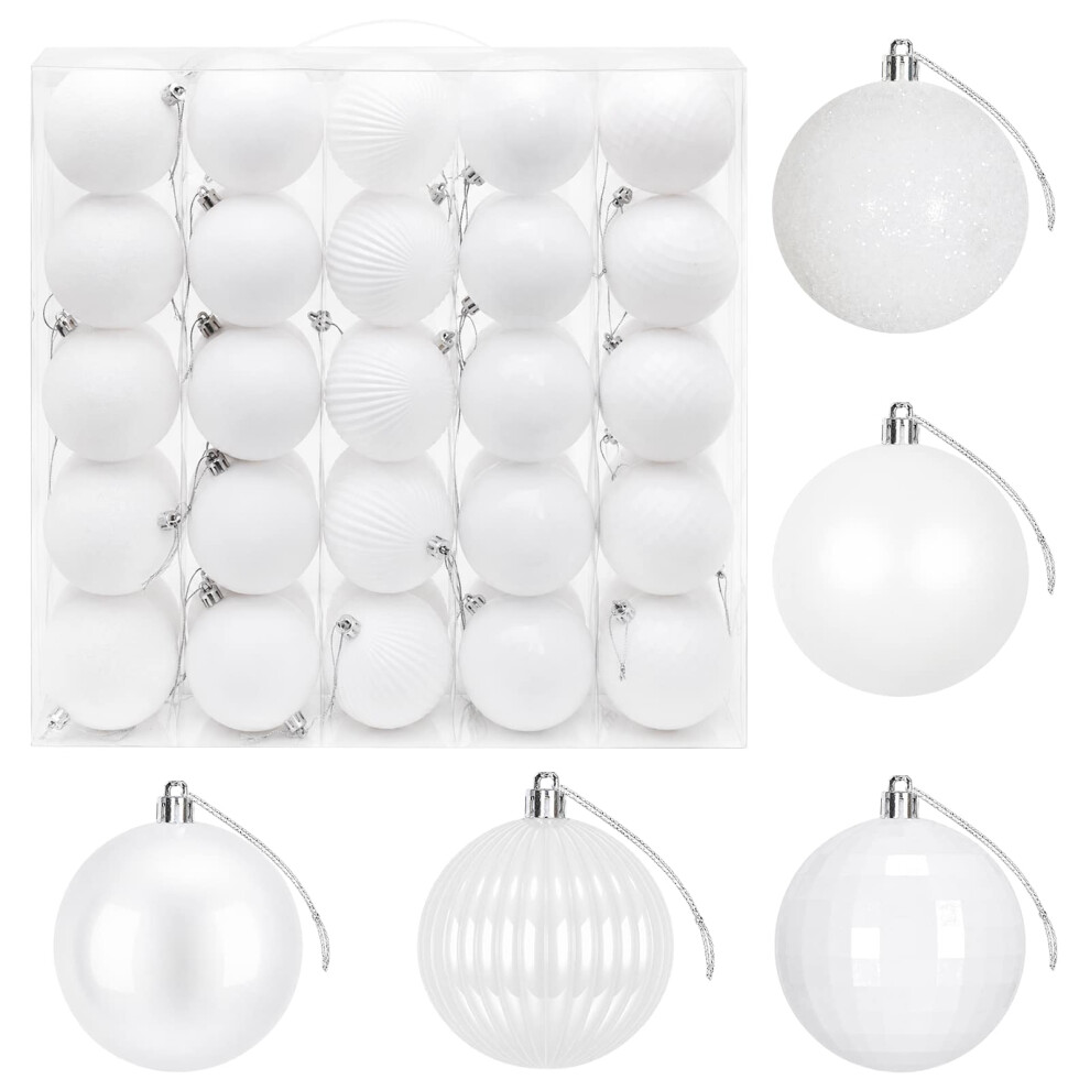 Vidaxl (White) Christmas Ball Set 50 Pcs 8 Cm Polystyrene Christmas Tree Ornaments