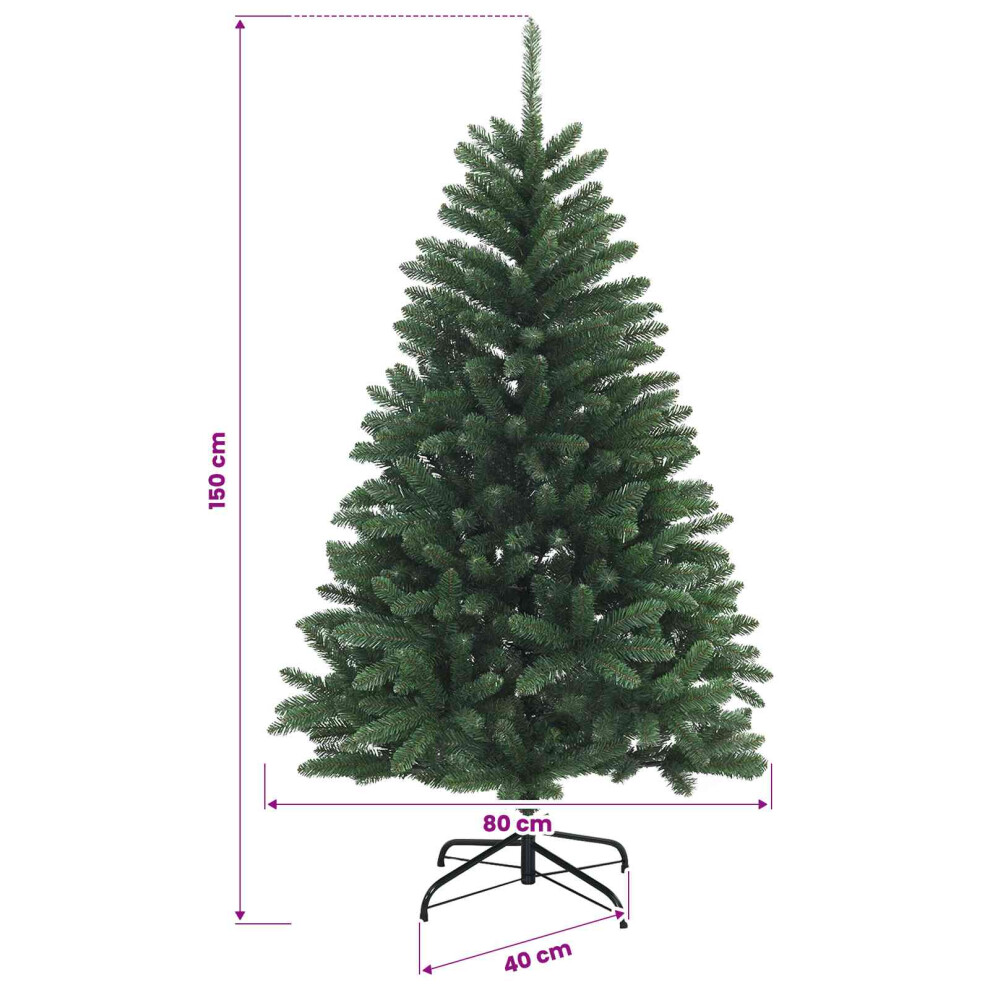 Vidaxl (Medium Green, Ø 80 X 150 Cm) Artificial Hinged Christmas Tree Indoor And Sheltered Outdoor Tree