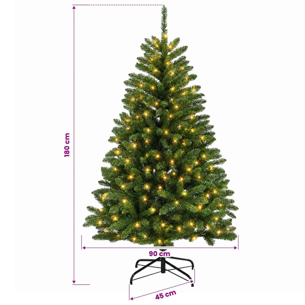 Vidaxl (Light Green, Ø 90 X 180 Cm) Artificial Hinged Christmas Tree Indoor And Sheltered Outdoor Tree