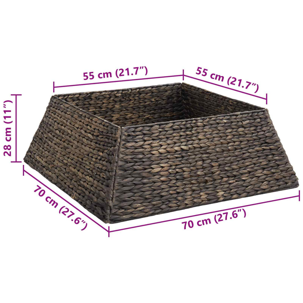 Vidaxl (Black, 70 X 70 X 28 Cm) Christmas Tree Collar Water Hyacinth Seasonal Decor Holiday Decoration