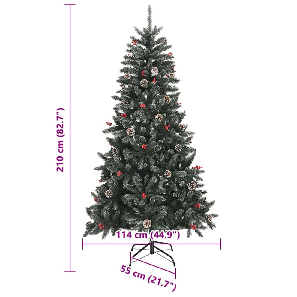 Vidaxl (210 Cm) Artificial Christmas Tree With Stand Christmas Decoration Green Pvc