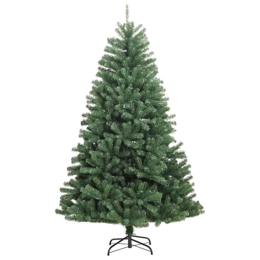 vidaXL Hinged Artificial Christmas Tree with Black Balls - 120 cm - Green - Image 2