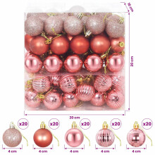 (Pink and rose) vidaXL Christmas Ball Set 100 pcs 4 cm Polystyrene Christmas Tree Ornaments