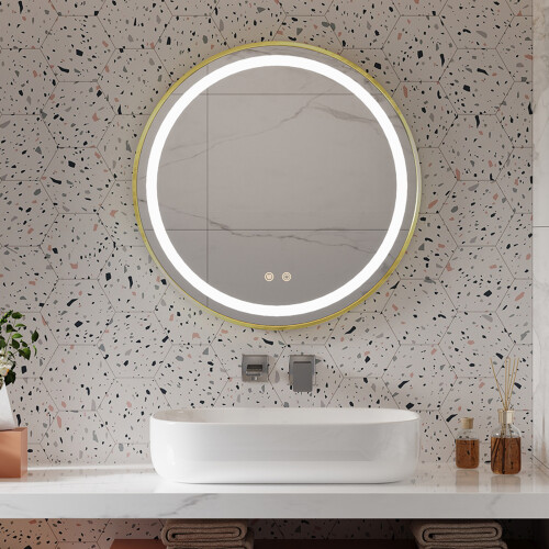 Living And Home Wall-Mounted Bathroom Adjustable LED Vanity Mirror with Demister 1