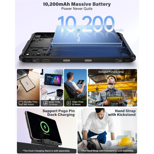 Ulefone (Black) Ulefone Rugking Pad 2 Pro,8GB 256GB,10.1"Inch 2