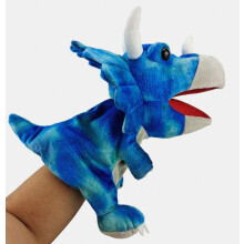 Dinosaurus handpop 11,8 inch Tyrannosaurus pluche speelgoed zachte knuffelpop voor kinderen om verhalen mee te vertellen en rollenspellen te spelen