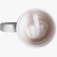 Keramische mok met verrassingseffect - Wit vingerdesign - Gadget koffiemok als cadeau