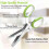 Herb Scissors, Kitchen Herb Scissors with 5 Blades and Cover, Sharp Dishwasher Safe Kitchen Gadget - Green 2