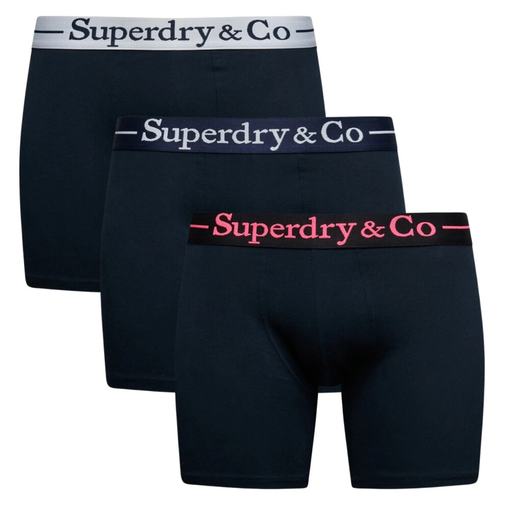 Superdry Men's Bleu Boxer Shorts (X3) - Image 2