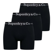 (S, Black) Superdry Mens Superdry & Co Triple Pack Boxer Shorts