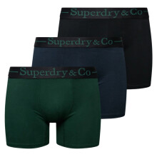 (XL, Black/Navy/Enamel Green) Superdry Mens Superdry & Co Triple Pack Boxer Shorts
