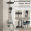 Titanium Black Shower Column with Square Head, 4 Jets Shower Column, LED Display, Hand Shower with 3 Modes, Adjustable Height 2