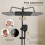Titanium Black Shower Column with Square Head, 4 Jets Shower Column, LED Display, Hand Shower with 3 Modes, Adjustable Height 3