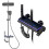 Titanium Black Shower Column with Square Head, 4 Jets Shower Column, LED Display, Hand Shower with 3 Modes, Adjustable Height 1