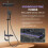 Titanium Black Shower Column with Square Head, 4 Jets Shower Column, LED Display, Hand Shower with 3 Modes, Adjustable Height 6