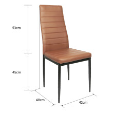 Set van 4 eetkamerstoelen, gestoffeerd met PU-leer, met metalen poten voor keuken en woonkamer