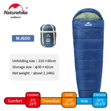 Naturehike saco de dormir de algodón estilo momia, azul, para acampar en invierno
