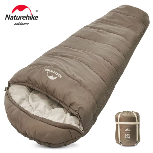 Naturehike saco de dormir estilo momia de algodón, marrón, para acampar al aire libre 1