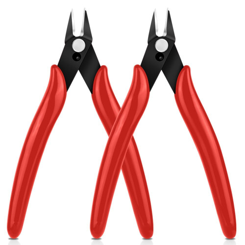 Ainiv 2PCS Micro Wire Cutter, Side Cutting Pliers Flush Cutters - Red 1