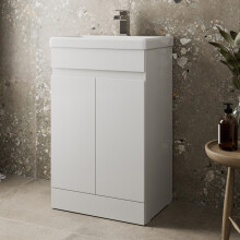 Artis Flat Pack Gloss White Free Standing Vanity Unit & Basin - Doors 500mm