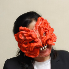(1) Halloween Horror Mask, Creepy Freddy Krueger Latex Mask, Green Witch Zombie Ghost Scream Face Mask for Cosplay Party