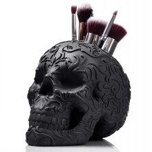 Halloween Skull Makeup Brush Holder Pen Organizer Creative Home Decor Room Display