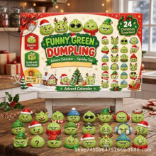 Christmas Advent Calendar Stress Relief Bun Toys - 24 Day Countdown Blind Box Party Favor, Squishy Christmas Novelty Toy