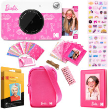 Kodak x Barbie Printomatic Full-Color Instant Print Digital Camera Barbie Gift Bundle (Signature Style)+ Barbie Case, Photo Album, Sticker & Hanging F