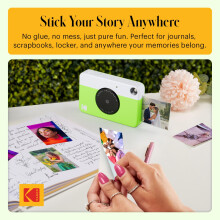 KODAK Printomatic Instant Camera (Green) Gift Bundle + Zink Paper (20 Sheets) + Case + 7 Sticker Sets + Markers + Photo Album