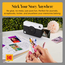 KODAK Printomatic Full-Color Instant Print Digital Camera - 75 Sheets Bundle - Zink 2x3" Sticky-Back Photo Paper - 5MP, Portable, Creative Fun Gift