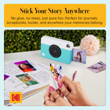 KODAK Printomatic Instant Camera (Blue) Gift Bundle + Zink Paper (20 Sheets) + Case + 7 Sticker Sets + Markers + Photo Album