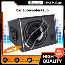 Podofo auto subwoofer, 10 inch, 3800W, bandpass behuizing, voor 12V auto en vrachtwagen